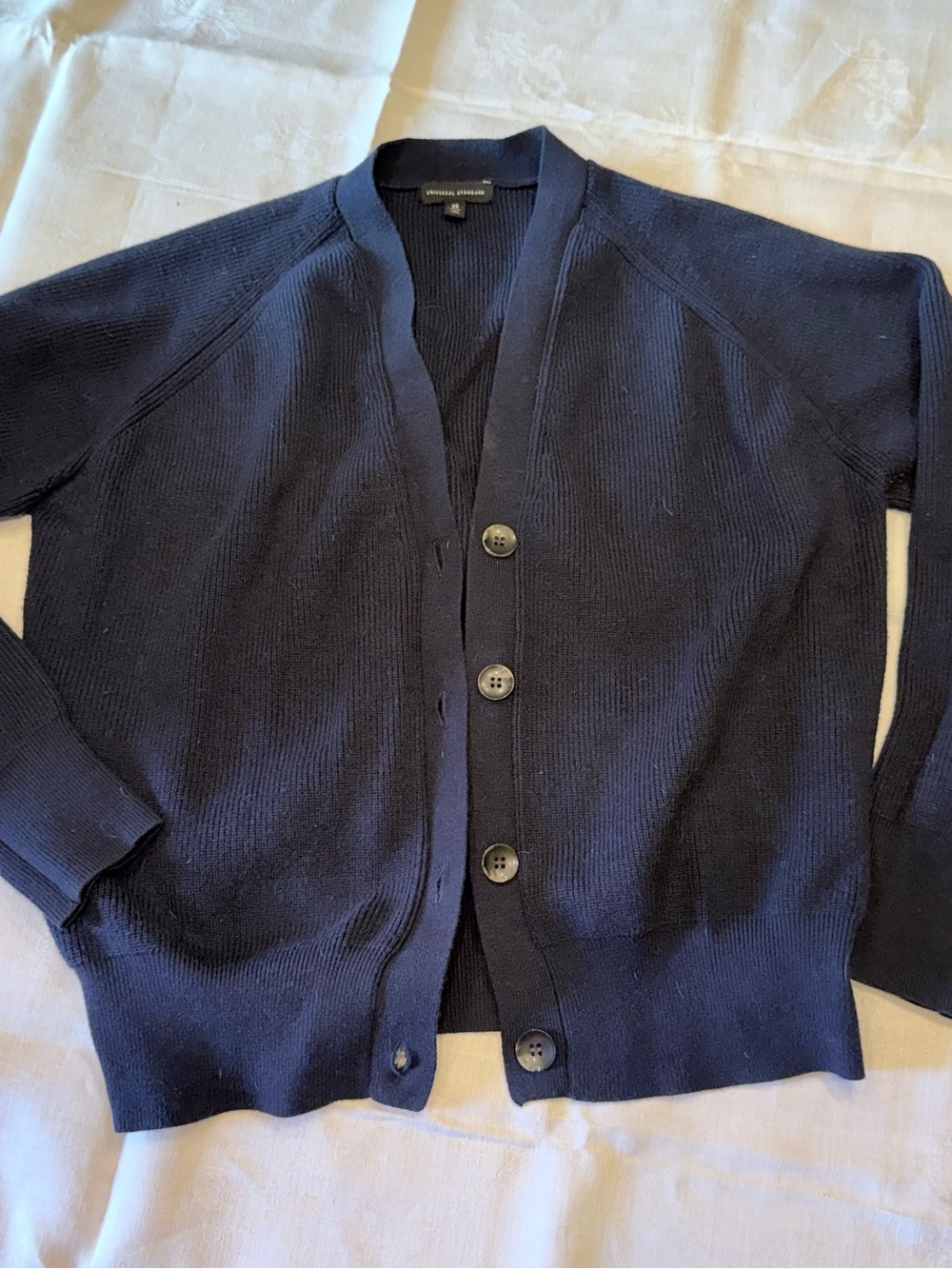 Universal standard better than wool Navy Midnight BlueButton-Up Knit Cardigan XS